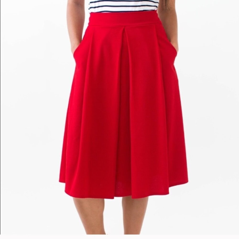 L Agnes & Dora Pleated Midi Skirt H05 4590